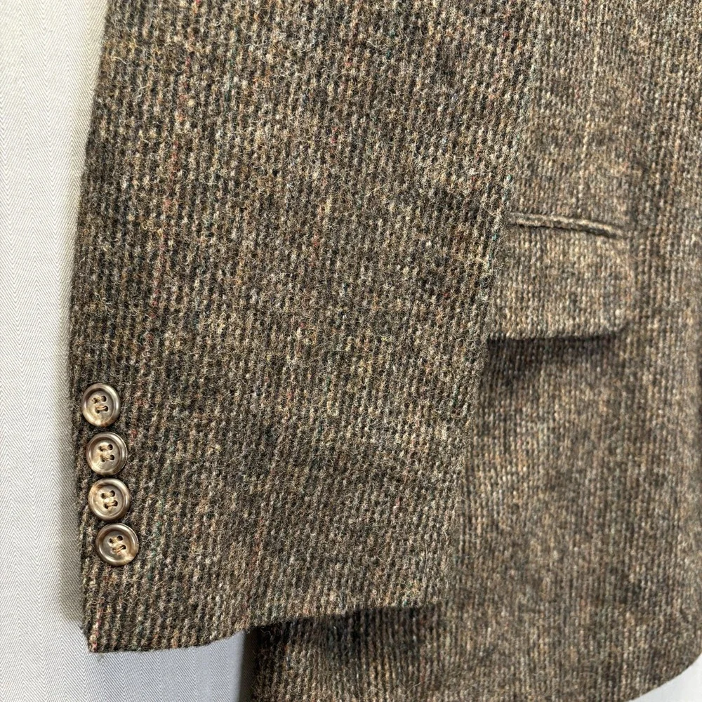 Vintage Brassard Mens 42R Tweed Blazer Brown Wool Sport Coat Dark Academia USA